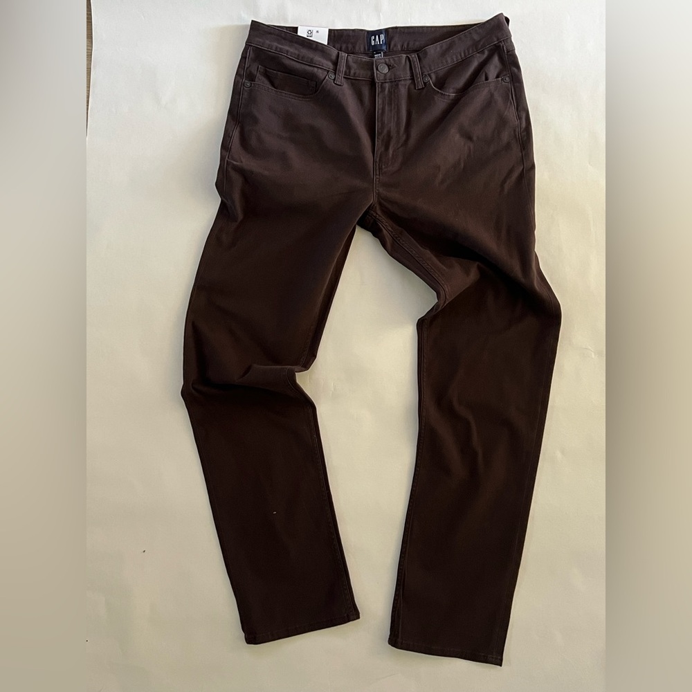 NWT GAP Brown Slim Fit Pants 34x32 - Picture 3 of 5